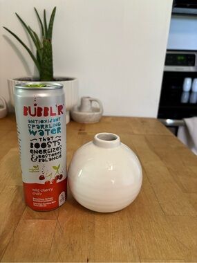 White Ceramic Round Bud Vase - the spring shop